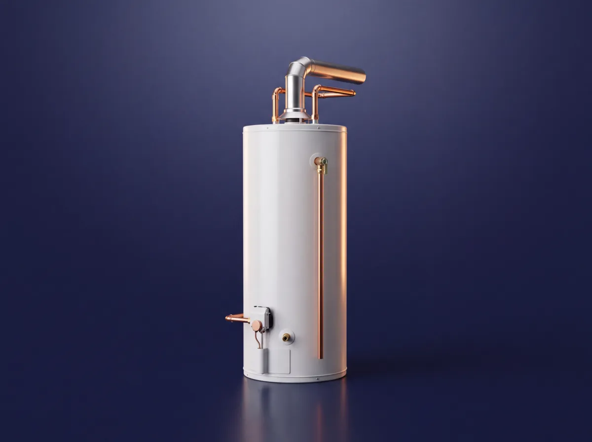 A tank water heater with copper connections